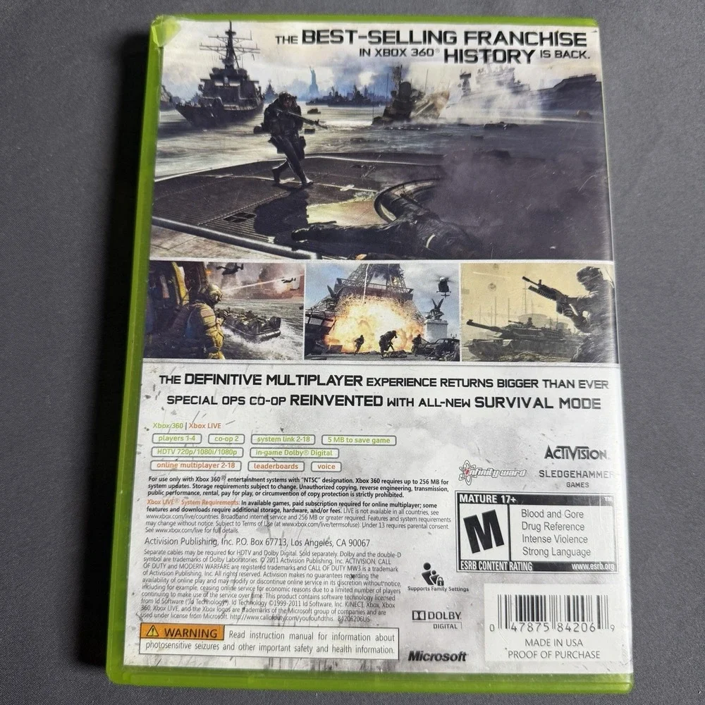 Call of Duty: Modern Warfare 3‎ (Microsoft Xbox 360, 2011) Complete / Tested